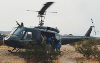  UH-1 landed for a Hot Refuel 